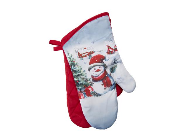 14" OVEN MITTS (2PCS) (SNOWMAN WITH TREE)